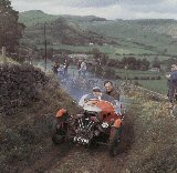A Matchless engine with D80 parts in a car. I think it's a Morgan.